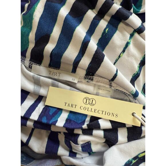 Tart Collections Blue Green Abstract Print Pencil Midi Skirt -Size XS- NWT - Picture 2 of 5